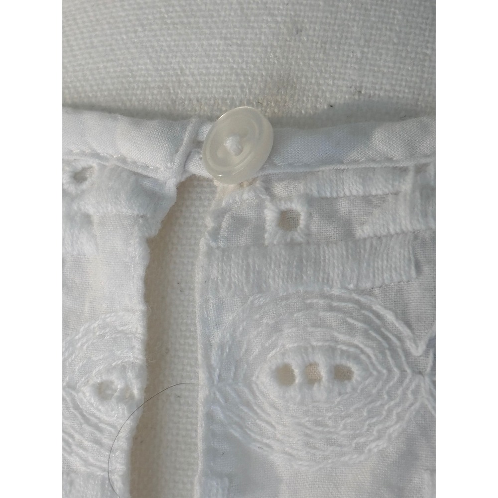 Talbots Petites Cottagecore White Eyelet Embroidered Sleeveless Cotton Top 8P - Picture 5 of 7